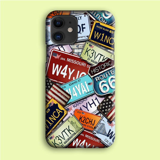 Number Plates Vintage US iPhone 12 Case-Plastic / Full Wrap (3D Case)-Xtracase