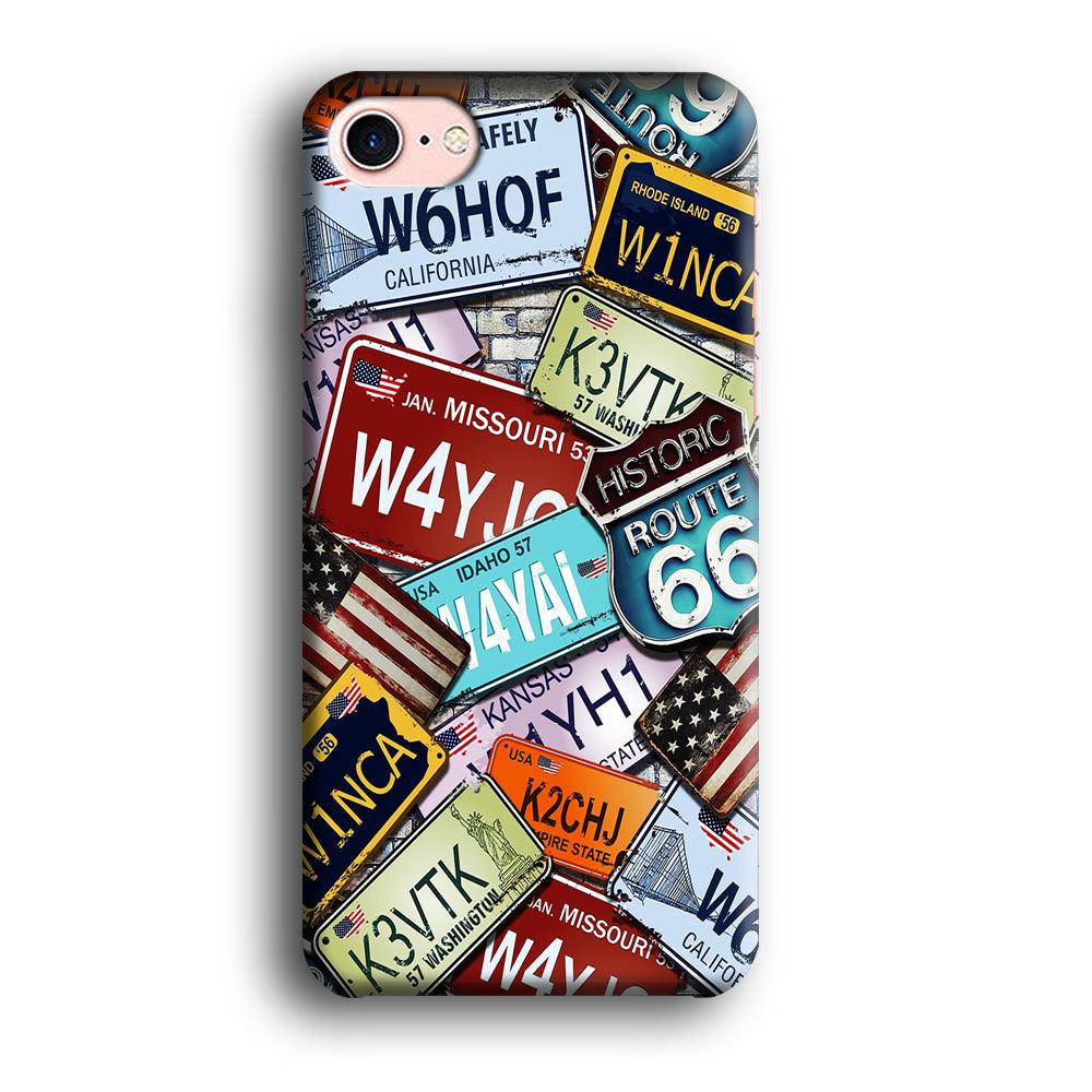 Number Plates Vintage US iPhone SE 2020 Case-Plastic / Full Wrap (3D Case)-Xtracase