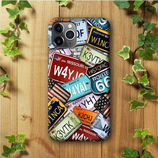 Number Plates Vintage US iPhone 11 Pro Max Case-Plastic / Full Wrap (3D Case)-Xtracase