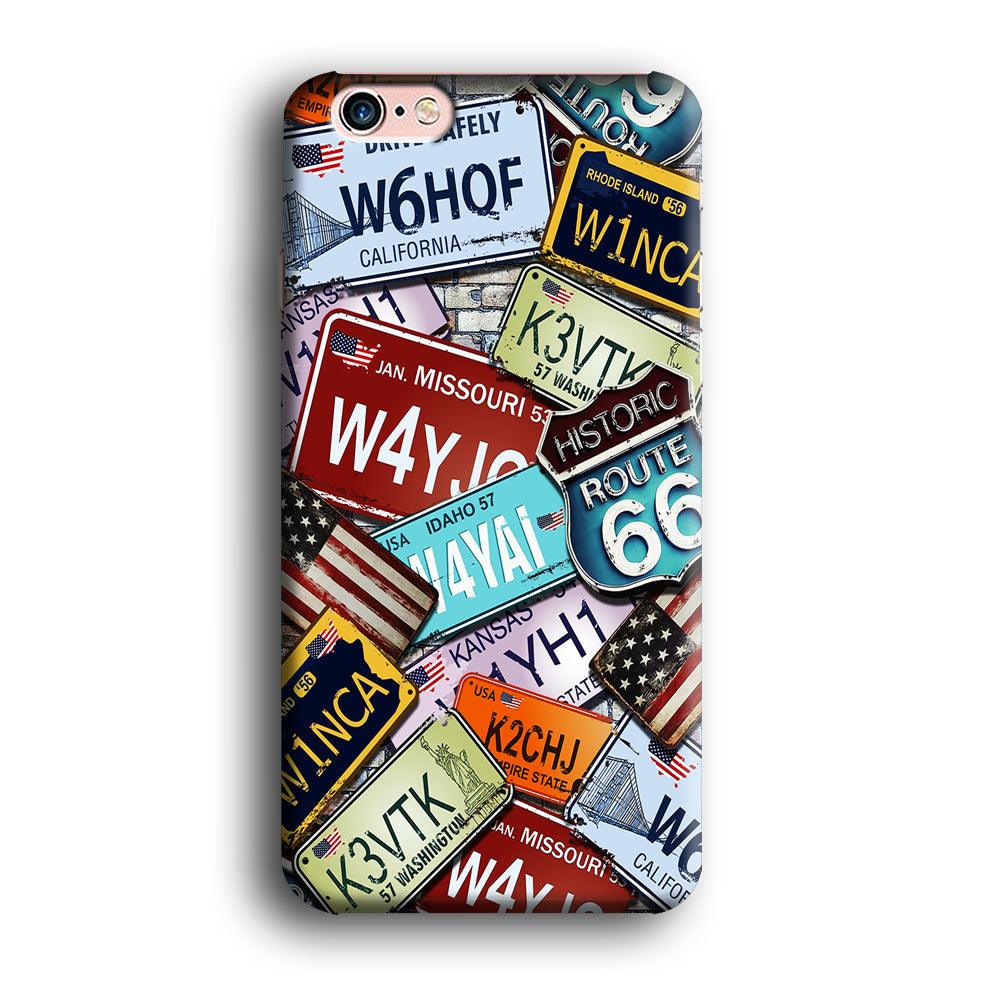 Number Plates Vintage US iPhone 6 | 6s Case-Plastic / Full Wrap (3D Case)-Xtracase
