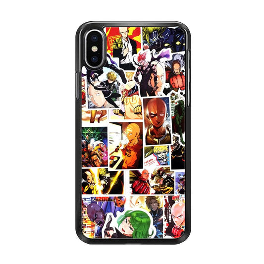 OPM Saitama Photo Collection iPhone Xs Max Case-Rubber / Black (2D Case)-Xtracase