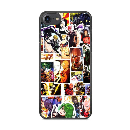 OPM Saitama Photo Collection iPhone 8 Case-Rubber / Black (2D Case)-Xtracase