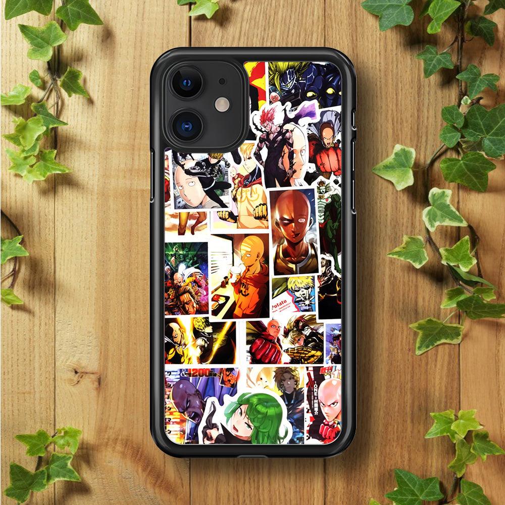 OPM Saitama Photo Collection iPhone 11 Case-Rubber / Black (2D Case)-Xtracase