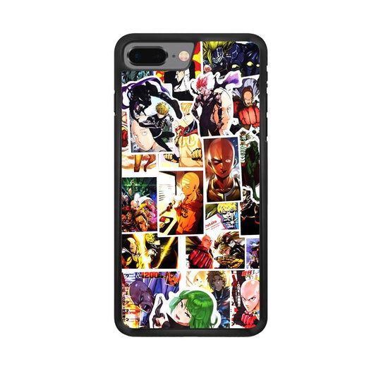 OPM Saitama Photo Collection iPhone 8 Plus Case-Rubber / Black (2D Case)-Xtracase