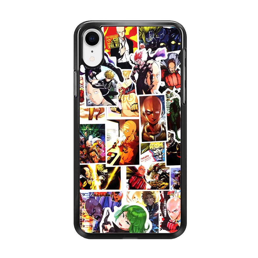 OPM Saitama Photo Collection iPhone XR Case-Rubber / Black (2D Case)-Xtracase