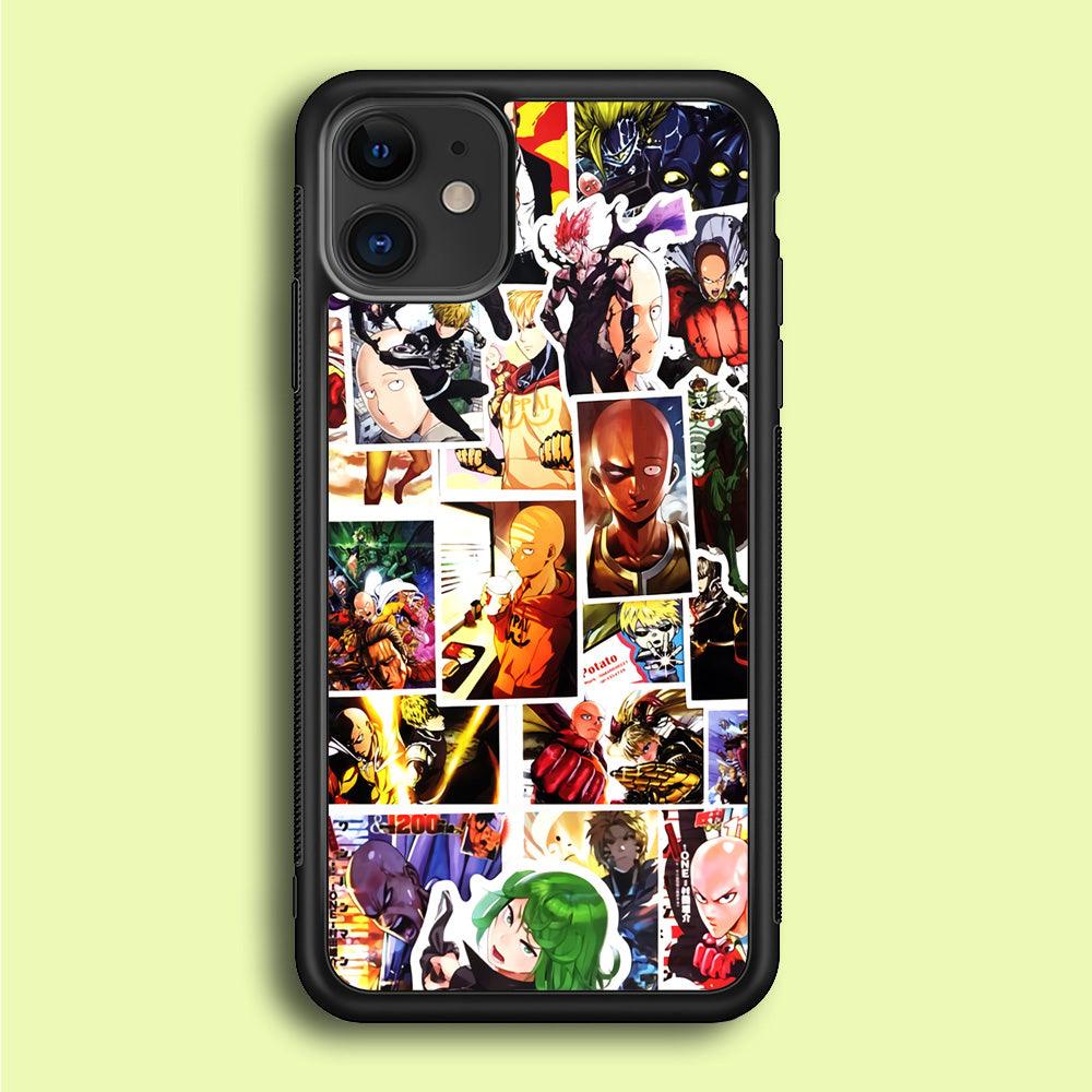 OPM Saitama Photo Collection iPhone 12 Mini Case-Rubber / Black (2D Case)-Xtracase