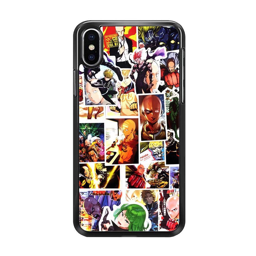 OPM Saitama Photo Collection iPhone X Case-Rubber / Black (2D Case)-Xtracase
