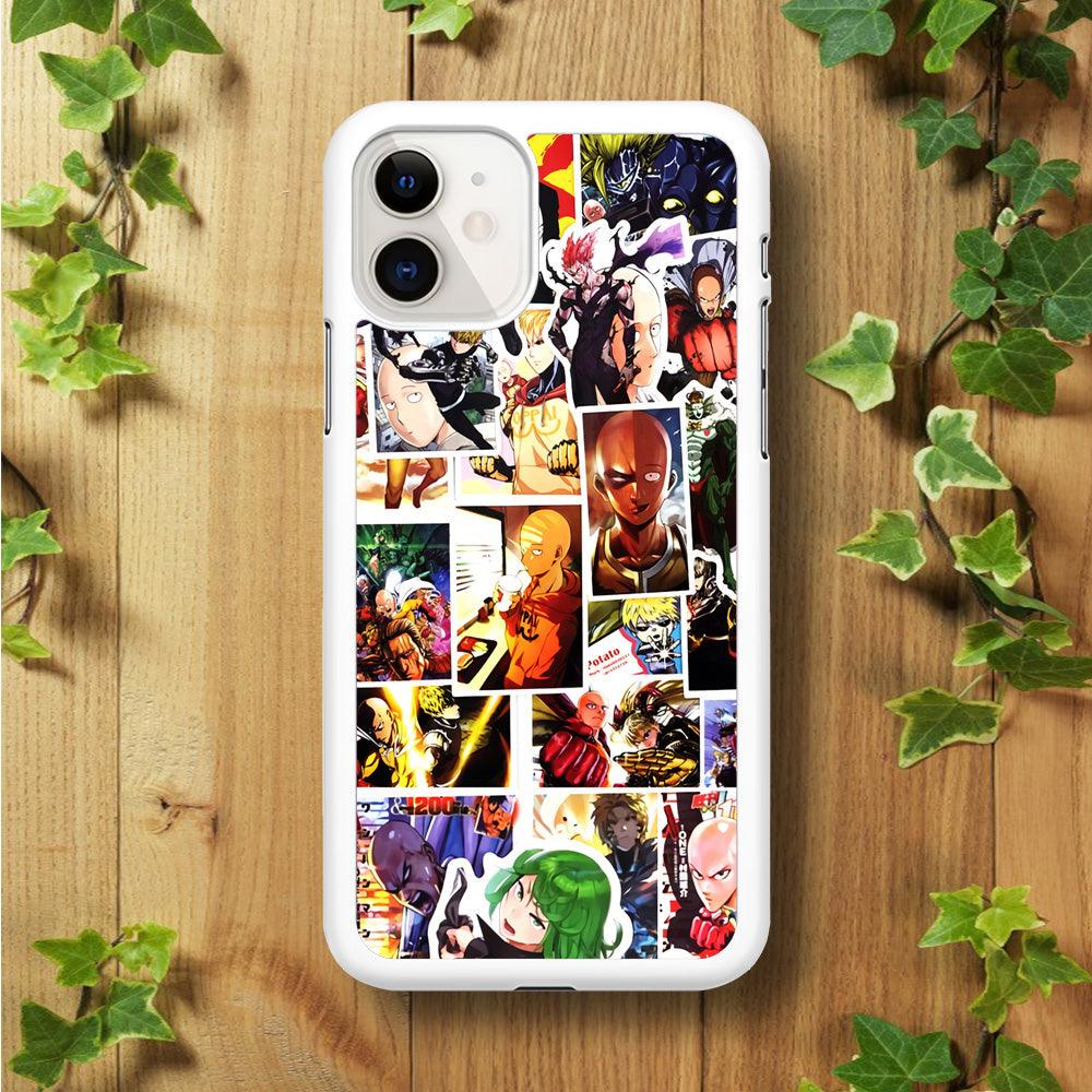OPM Saitama Photo Collection iPhone 11 Case-Rubber / White (2D Case)-Xtracase