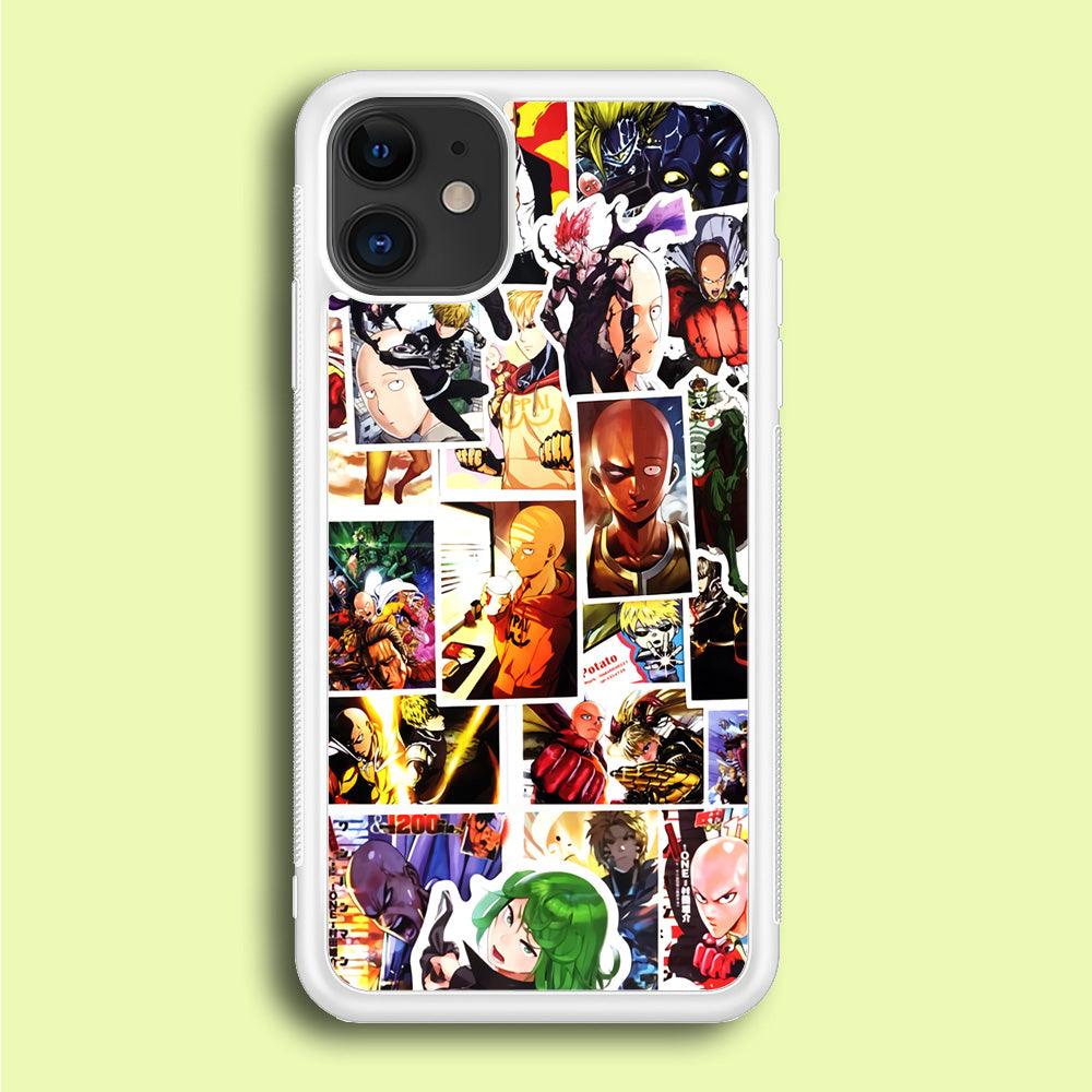 OPM Saitama Photo Collection iPhone 12 Mini Case-Rubber / White (2D Case)-Xtracase