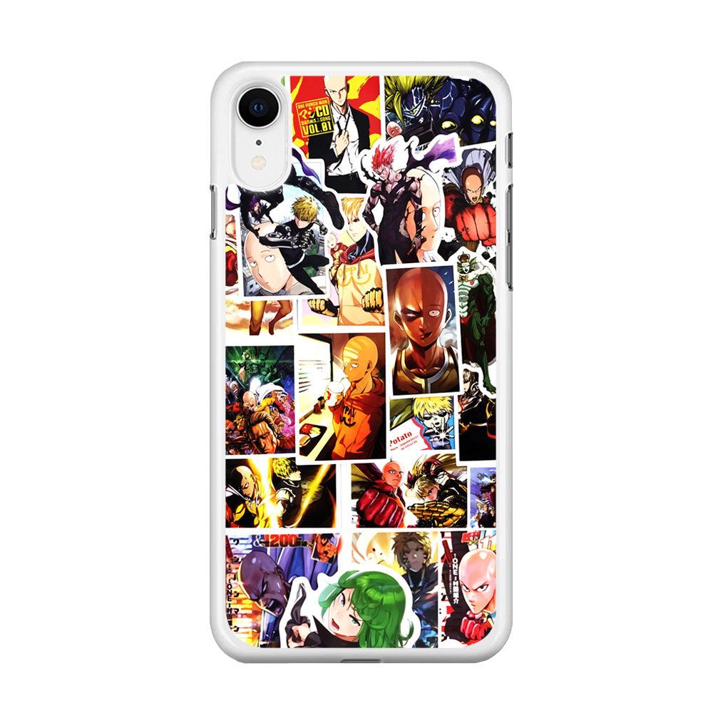 OPM Saitama Photo Collection iPhone XR Case-Rubber / White (2D Case)-Xtracase