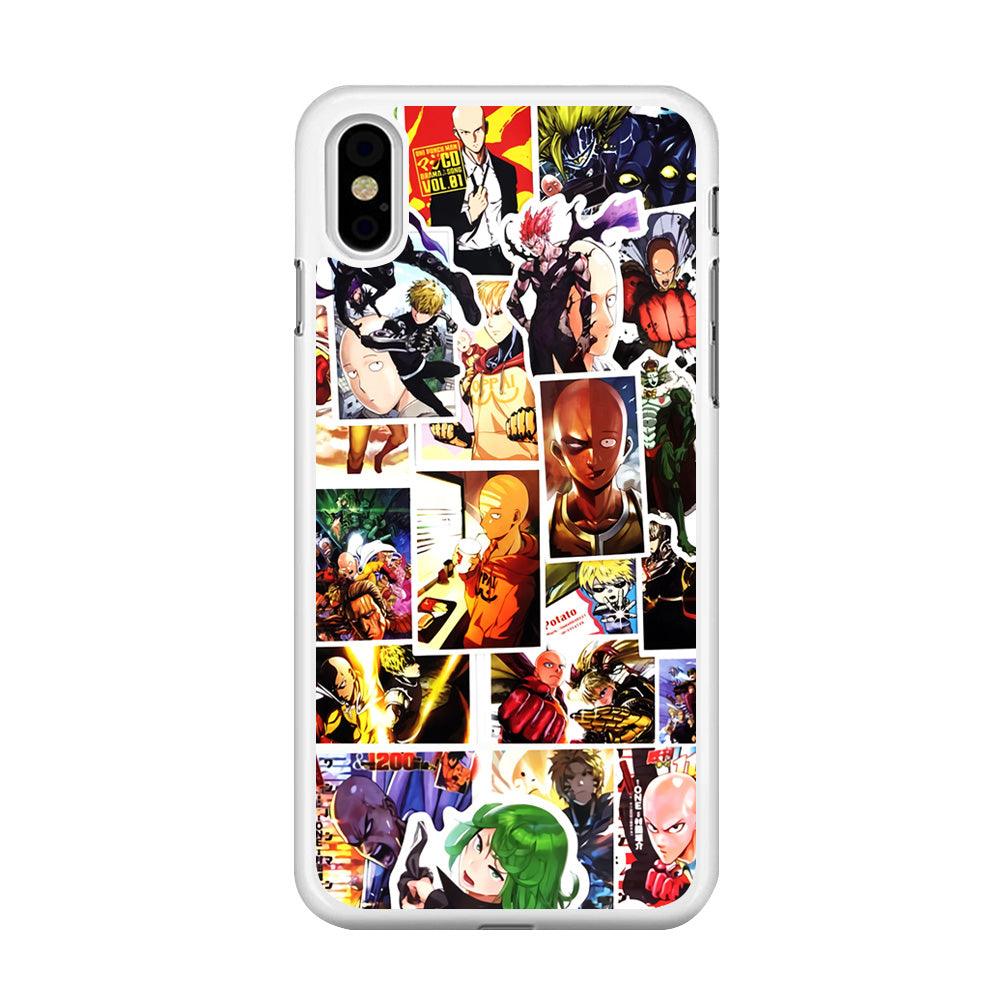 OPM Saitama Photo Collection iPhone Xs Max Case-Rubber / White (2D Case)-Xtracase