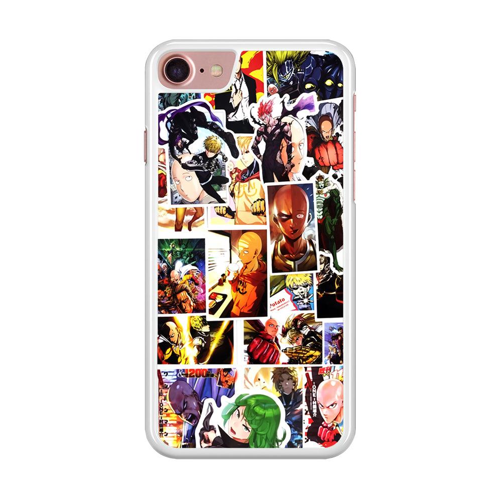 OPM Saitama Photo Collection iPhone SE 2020 Case-Rubber / White (2D Case)-Xtracase