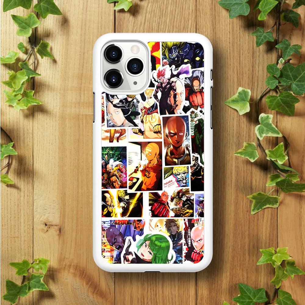OPM Saitama Photo Collection iPhone 11 Pro Case-Rubber / White (2D Case)-Xtracase