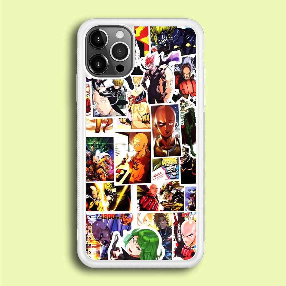 OPM Saitama Photo Collection iPhone 12 Pro Case-Rubber / White (2D Case)-Xtracase