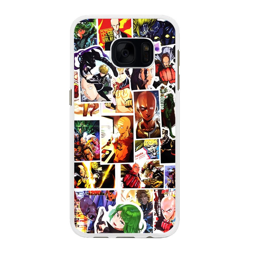 OPM Saitama Photo Collection Samsung Galaxy S7 Edge Case-Rubber / White (2D Case)-Xtracase