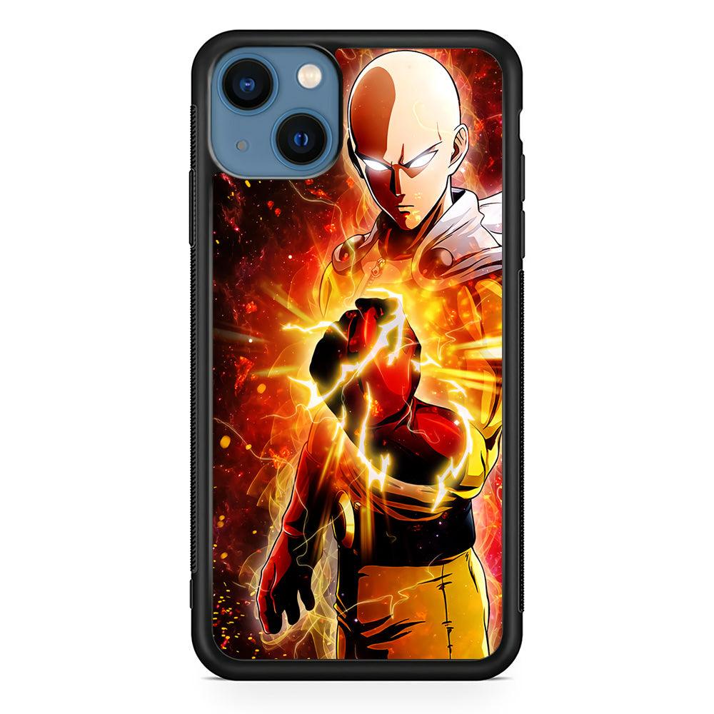 OPM Saitama Rampage iPhone 13 Mini Case-Rubber / Black (2D Case)-Xtracase