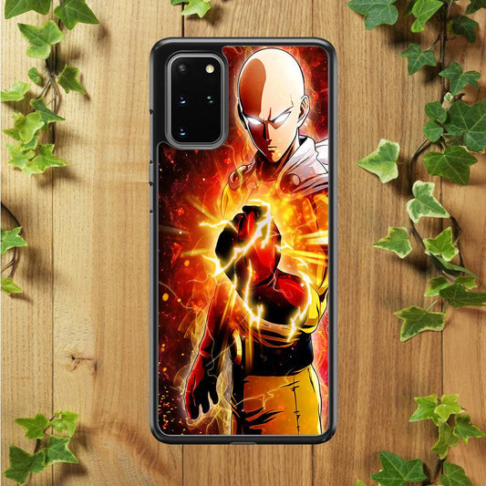 OPM Saitama Rampage Samsung Galaxy S20 Plus Case-Rubber / White (2D Case)-Xtracase