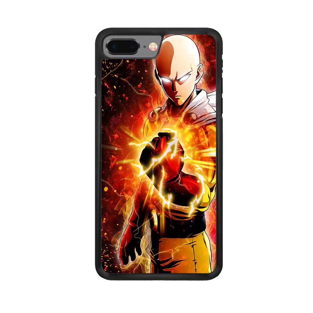 OPM Saitama Rampage iPhone 7 Plus Case-Rubber / Black (2D Case)-Xtracase