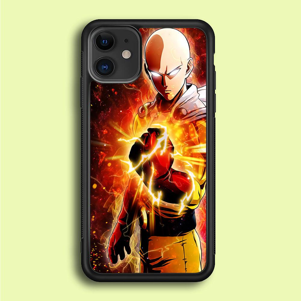 OPM Saitama Rampage iPhone 12 Mini Case-Rubber / Black (2D Case)-Xtracase