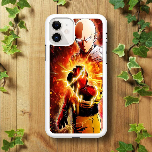 OPM Saitama Rampage iPhone 11 Case-Rubber / White (2D Case)-Xtracase