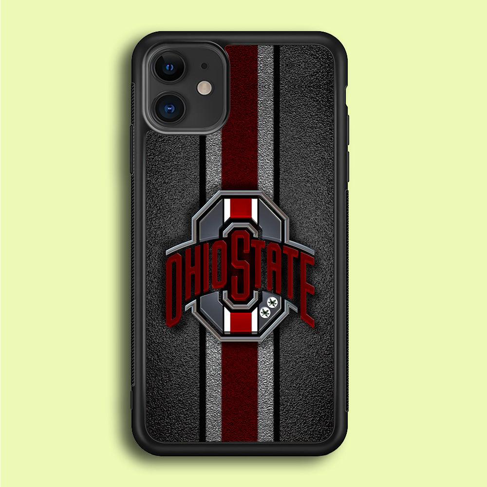 Ohio State Football iPhone 12 Case-Rubber / Black (2D Case)-Xtracase