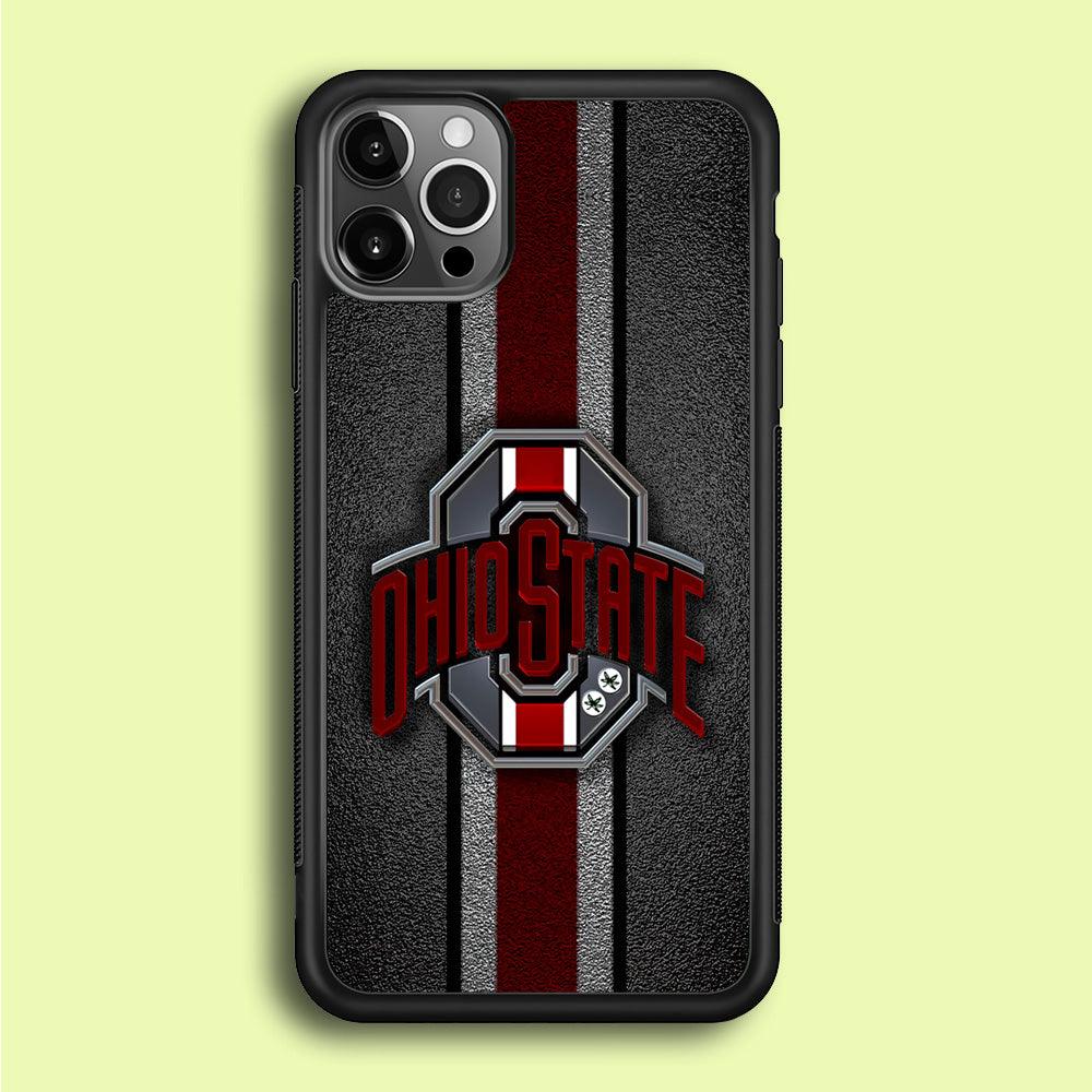 Ohio State Football iPhone 12 Pro Case-Rubber / Black (2D Case)-Xtracase