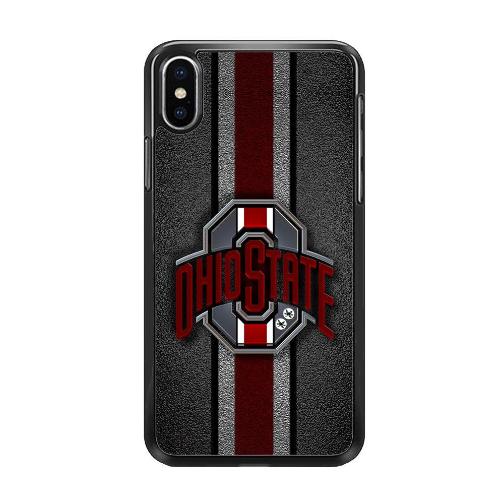 Ohio State Football iPhone Xs Case-Rubber / Black (2D Case)-Xtracase