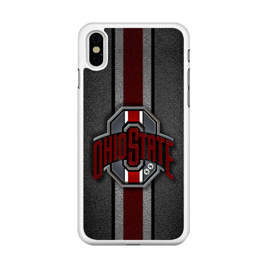 Ohio State Football iPhone Xs Case-Rubber / White (2D Case)-Xtracase
