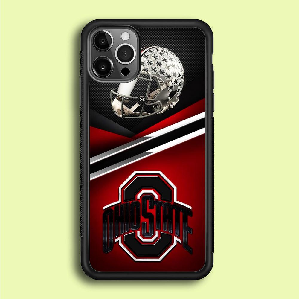 Ohio State Helmet iPhone 12 Pro Case-Rubber / Black (2D Case)-Xtracase