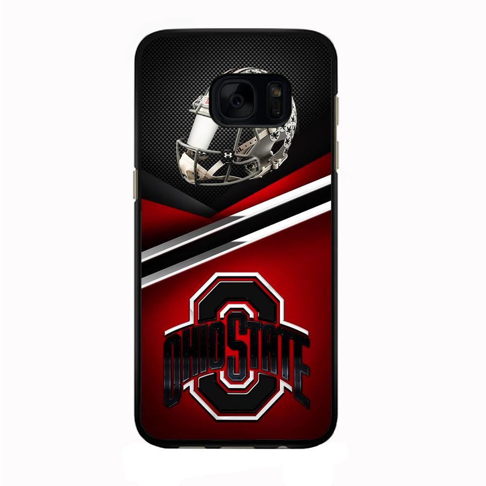 Ohio State Helmet Samsung Galaxy S7 Edge Case-Rubber / Black (2D Case)-Xtracase
