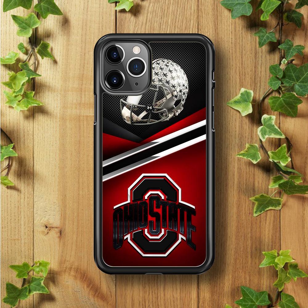 Ohio State Helmet iPhone 11 Pro Case-Rubber / Black (2D Case)-Xtracase
