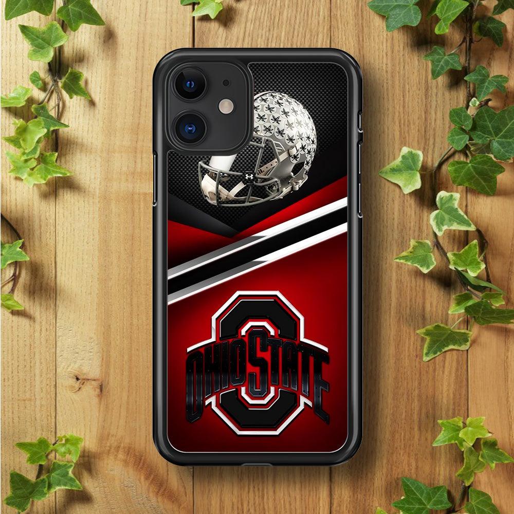 Ohio State Helmet iPhone 11 Case-Rubber / Black (2D Case)-Xtracase