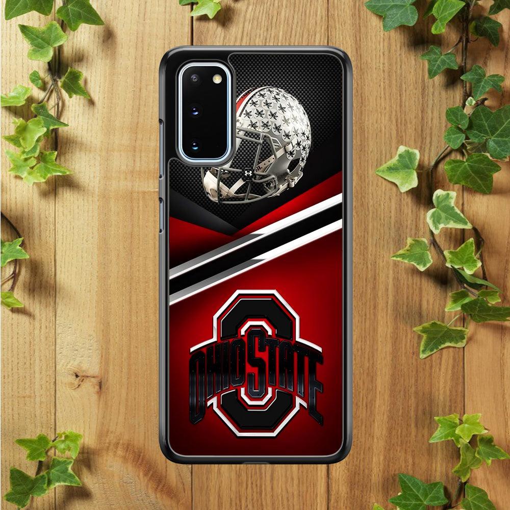 Ohio State Helmet Samsung Galaxy S20 Case-Rubber / Black (2D Case)-Xtracase