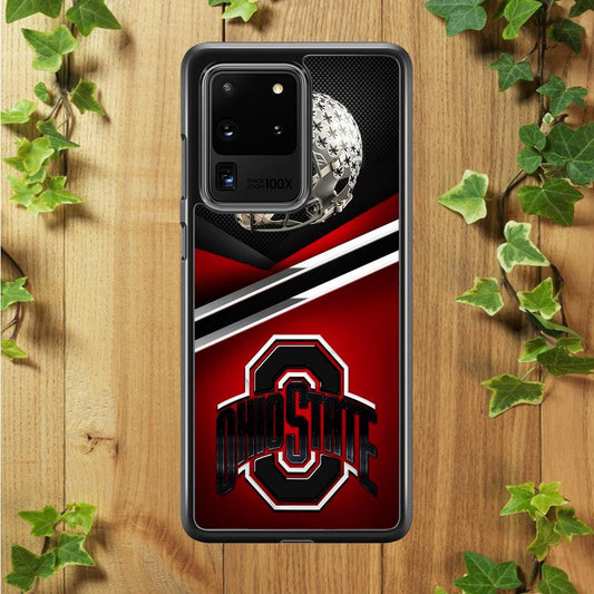 Ohio State Helmet Samsung Galaxy S20 Ultra Case-Rubber / Black (2D Case)-Xtracase