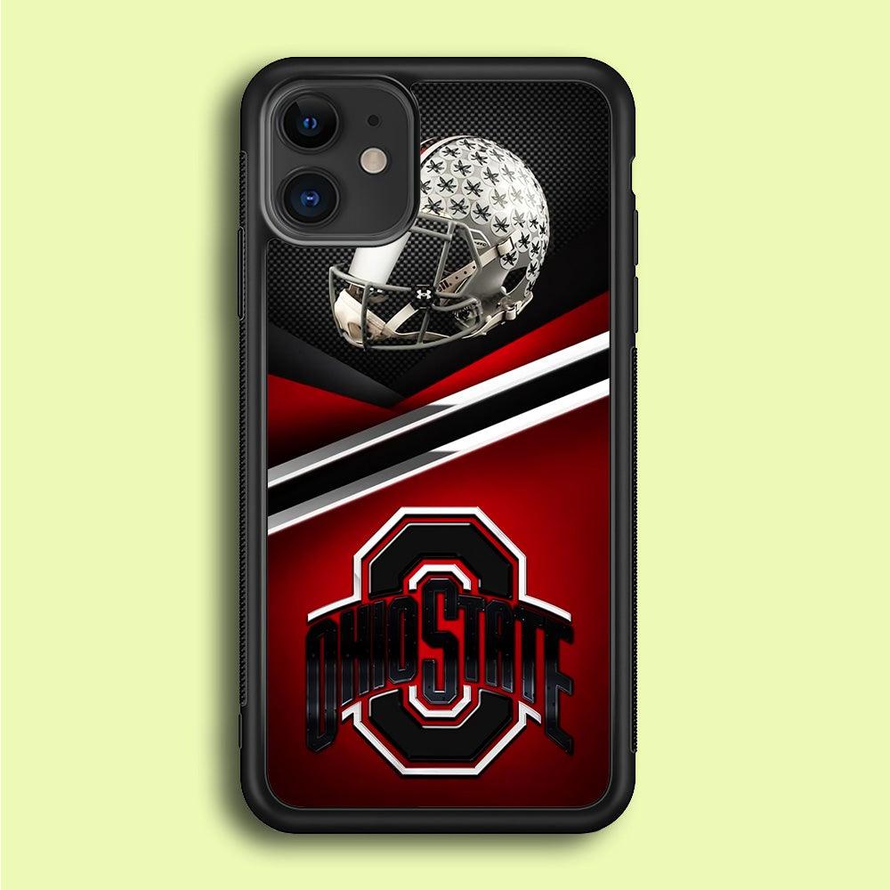 Ohio State Helmet iPhone 12 Case-Rubber / Black (2D Case)-Xtracase