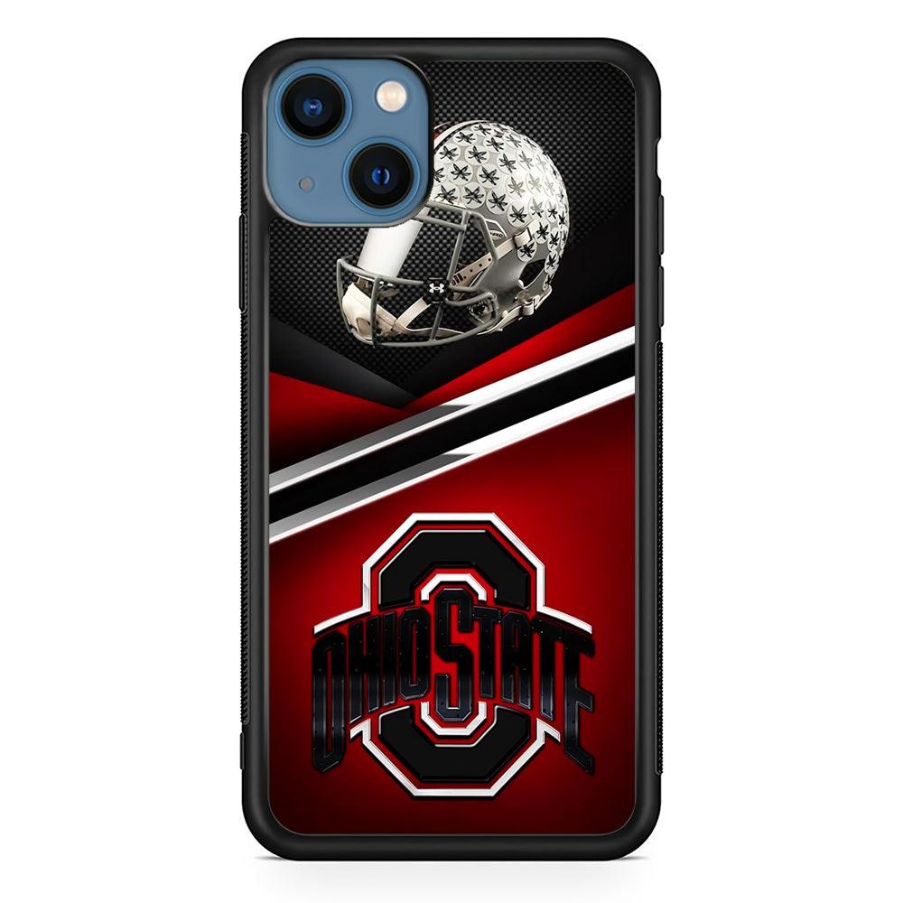 Ohio State Helmet iPhone 13 Pro Case-Rubber / Black (2D Case)-Xtracase