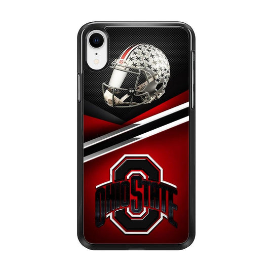 Ohio State Helmet iPhone XR Case-Rubber / Black (2D Case)-Xtracase