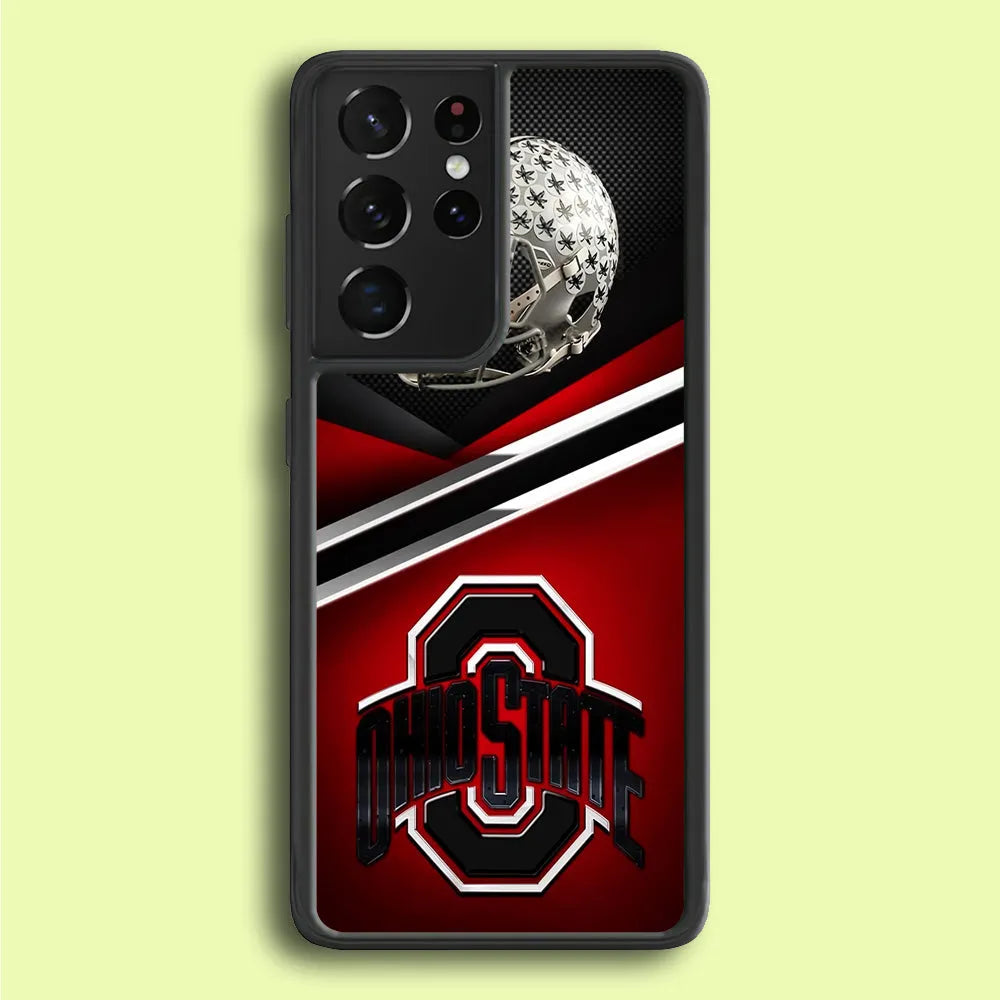 Ohio State Helmet Samsung Galaxy S21 Ultra Case-Rubber / Black (2D Case)-Xtracase