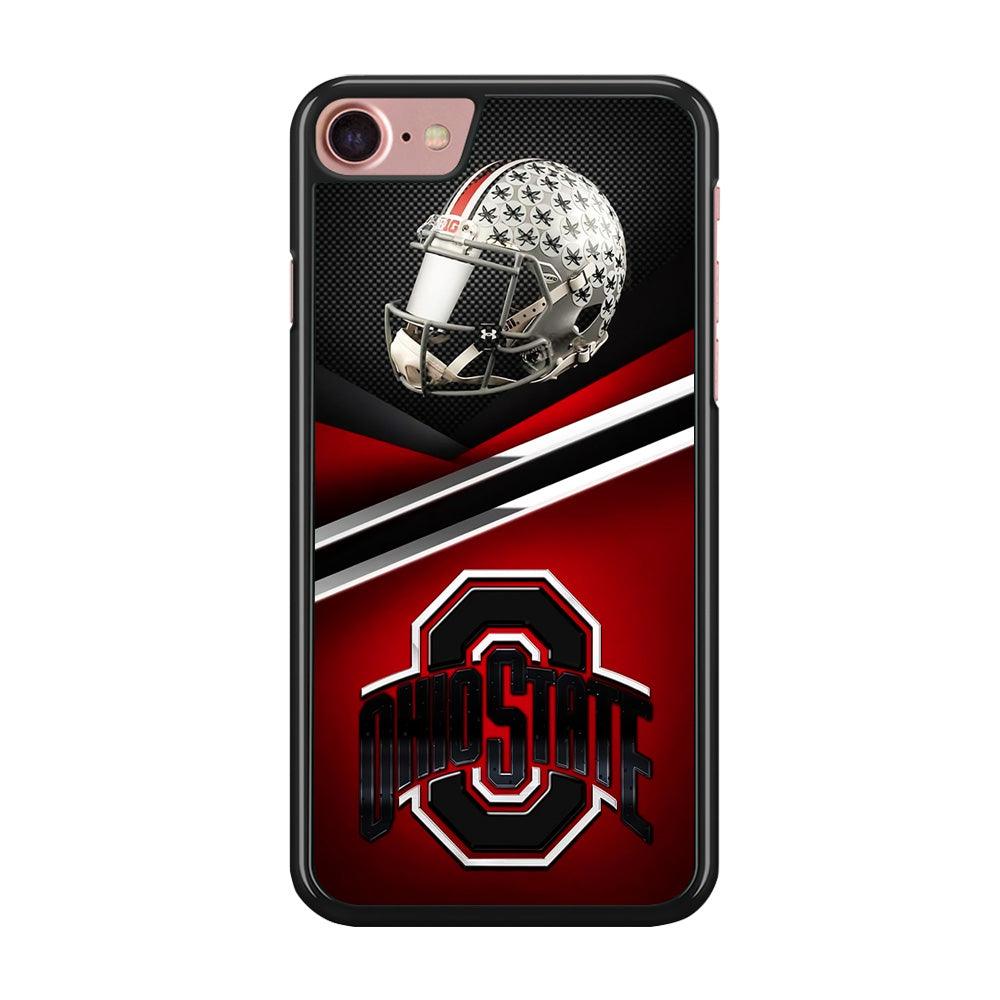 Ohio State Helmet iPhone SE 2020 Case-Rubber / Black (2D Case)-Xtracase