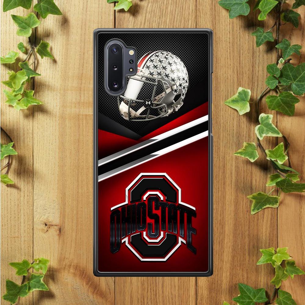 Ohio State Helmet Samsung Galaxy Note 10 Plus Case-Rubber / Black (2D Case)-Xtracase
