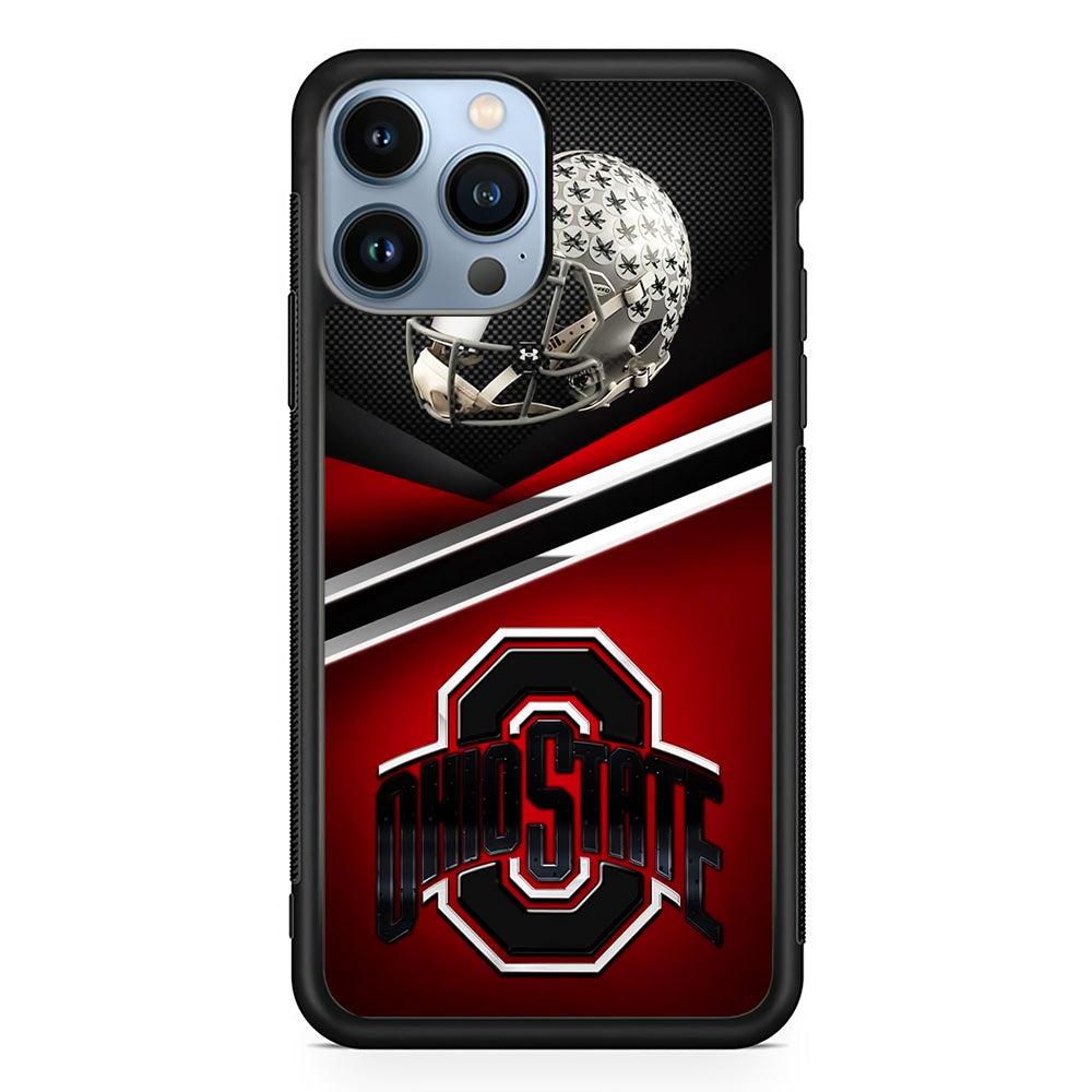 Ohio State Helmet iPhone 13 Pro Max Case-Rubber / Black (2D Case)-Xtracase