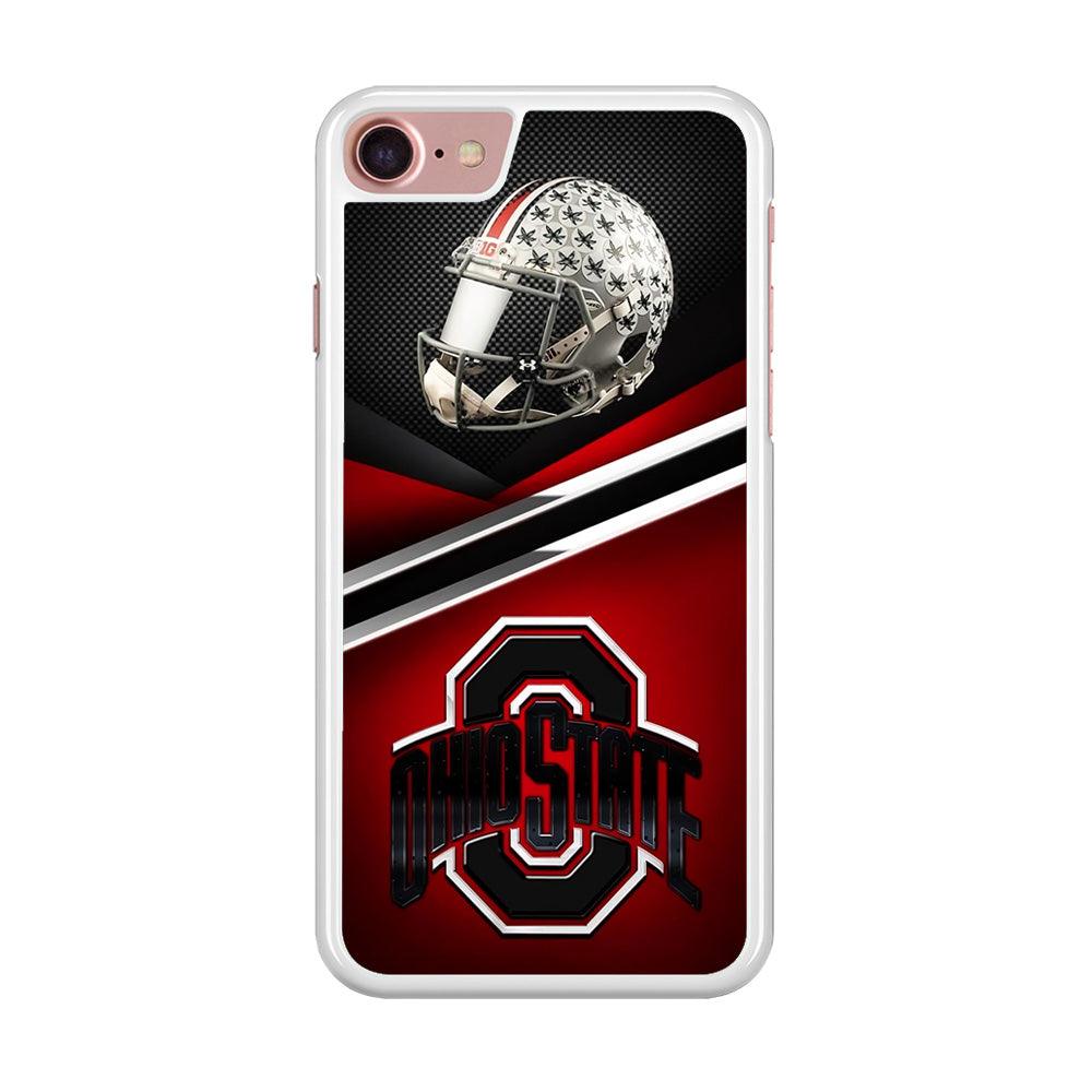 Ohio State Helmet iPhone SE 2020 Case-Rubber / White (2D Case)-Xtracase