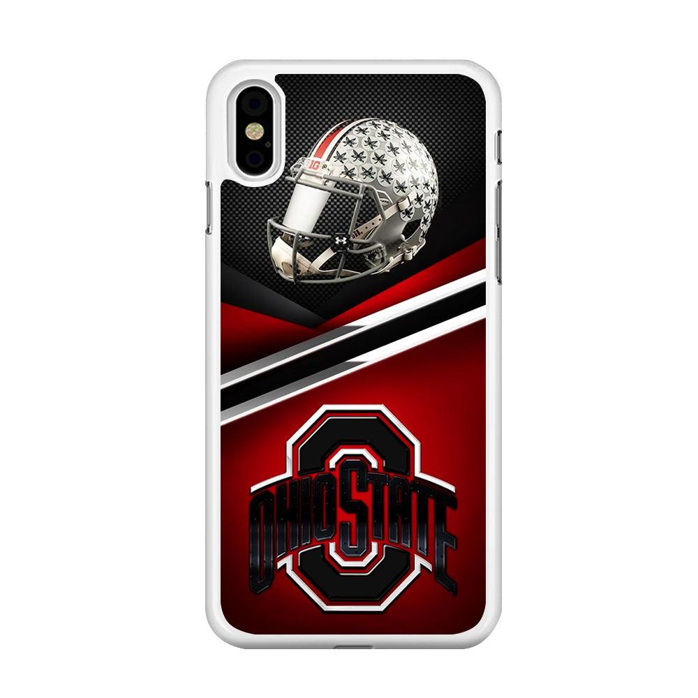 Ohio State Helmet iPhone Xs Max Case-Rubber / White (2D Case)-Xtracase