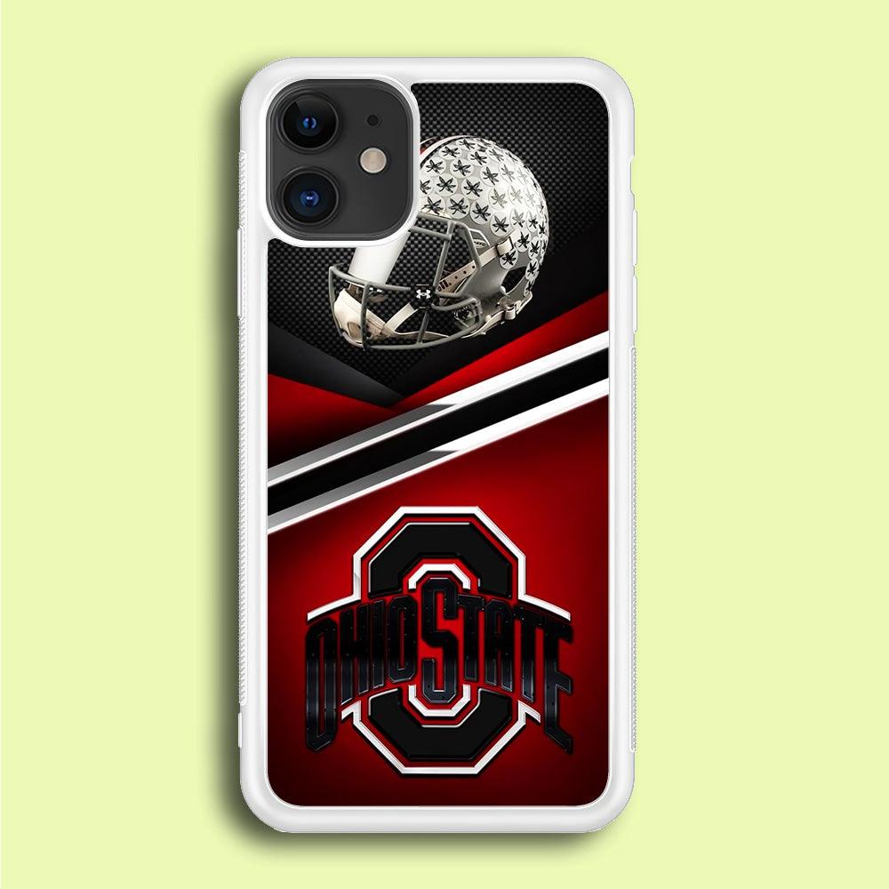 Ohio State Helmet iPhone 12 Case-Rubber / White (2D Case)-Xtracase