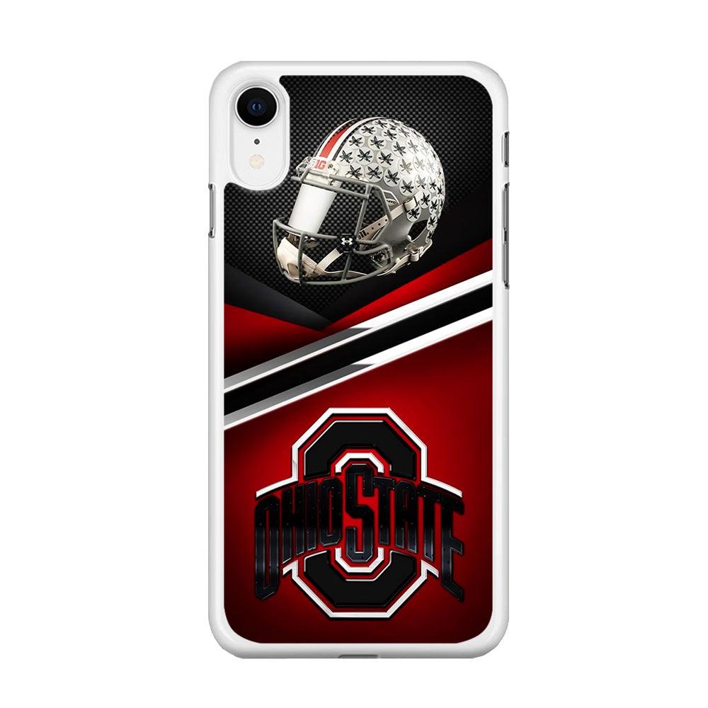 Ohio State Helmet iPhone XR Case-Rubber / White (2D Case)-Xtracase