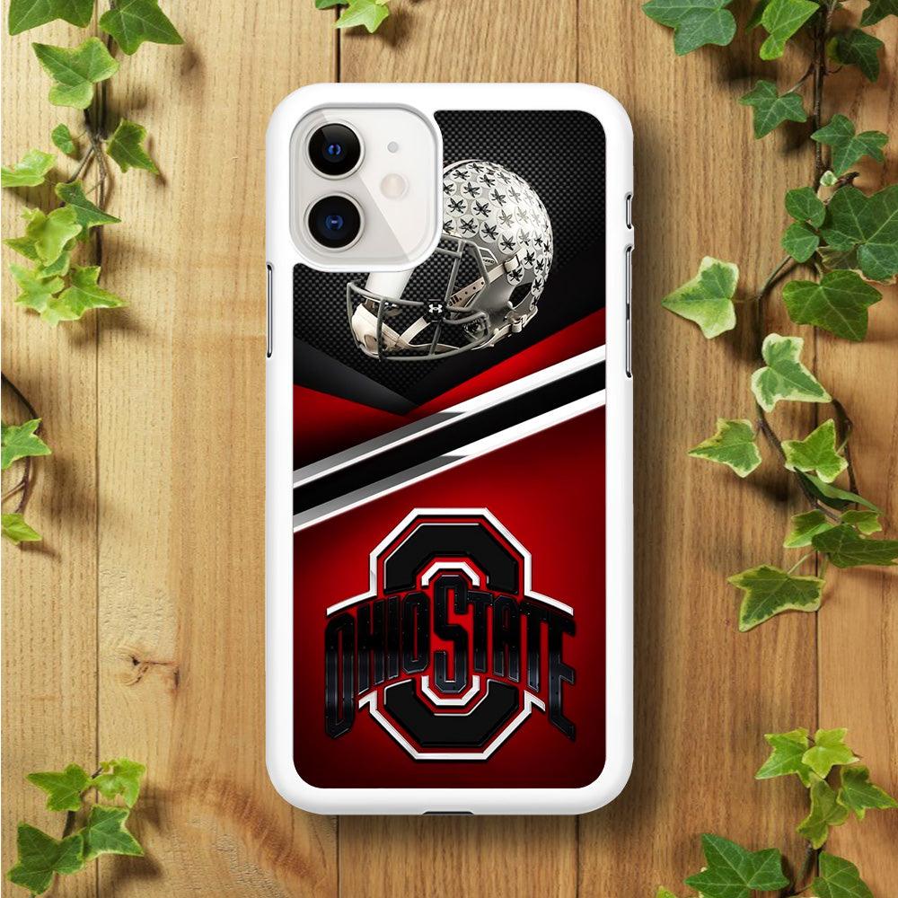 Ohio State Helmet iPhone 11 Case-Rubber / White (2D Case)-Xtracase