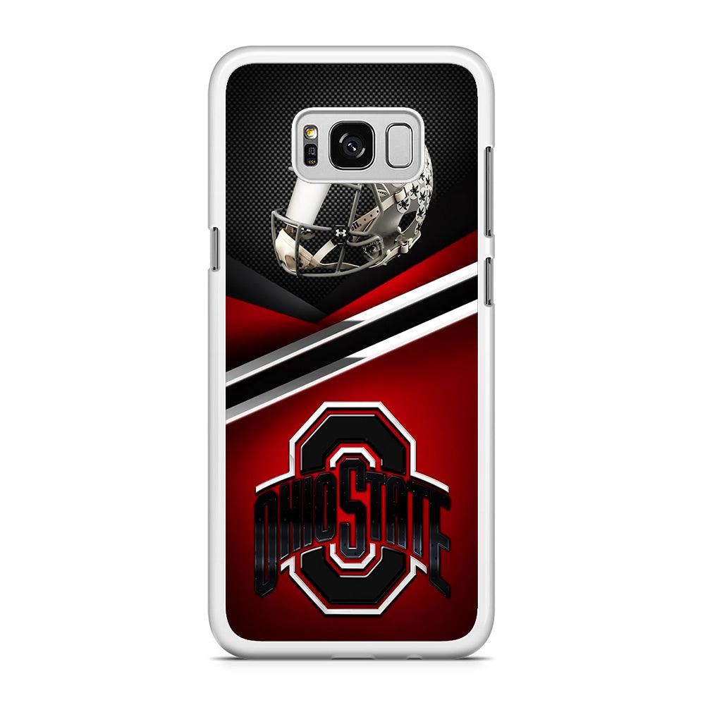 Ohio State Helmet Samsung Galaxy S8 Case-Rubber / White (2D Case)-Xtracase