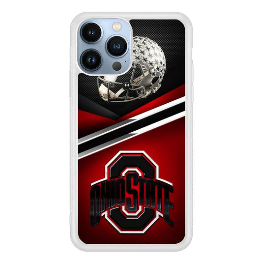 Ohio State Helmet iPhone 13 Pro Max Case-Rubber / White (2D Case)-Xtracase