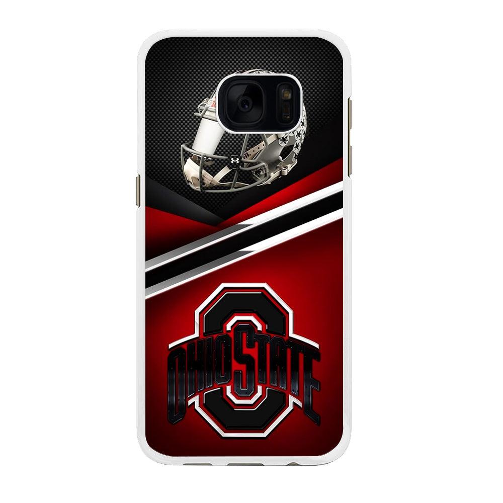 Ohio State Helmet Samsung Galaxy S7 Edge Case-Rubber / White (2D Case)-Xtracase