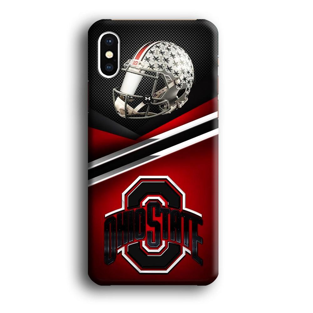 Ohio State Helmet iPhone X Case-Plastic / Full Wrap (3D Case)-Xtracase